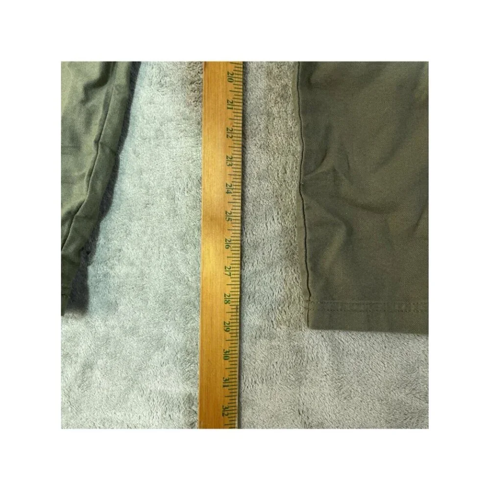 Vintage & Black Men's S Green Cotton Linen Blend Drawstring Pants
